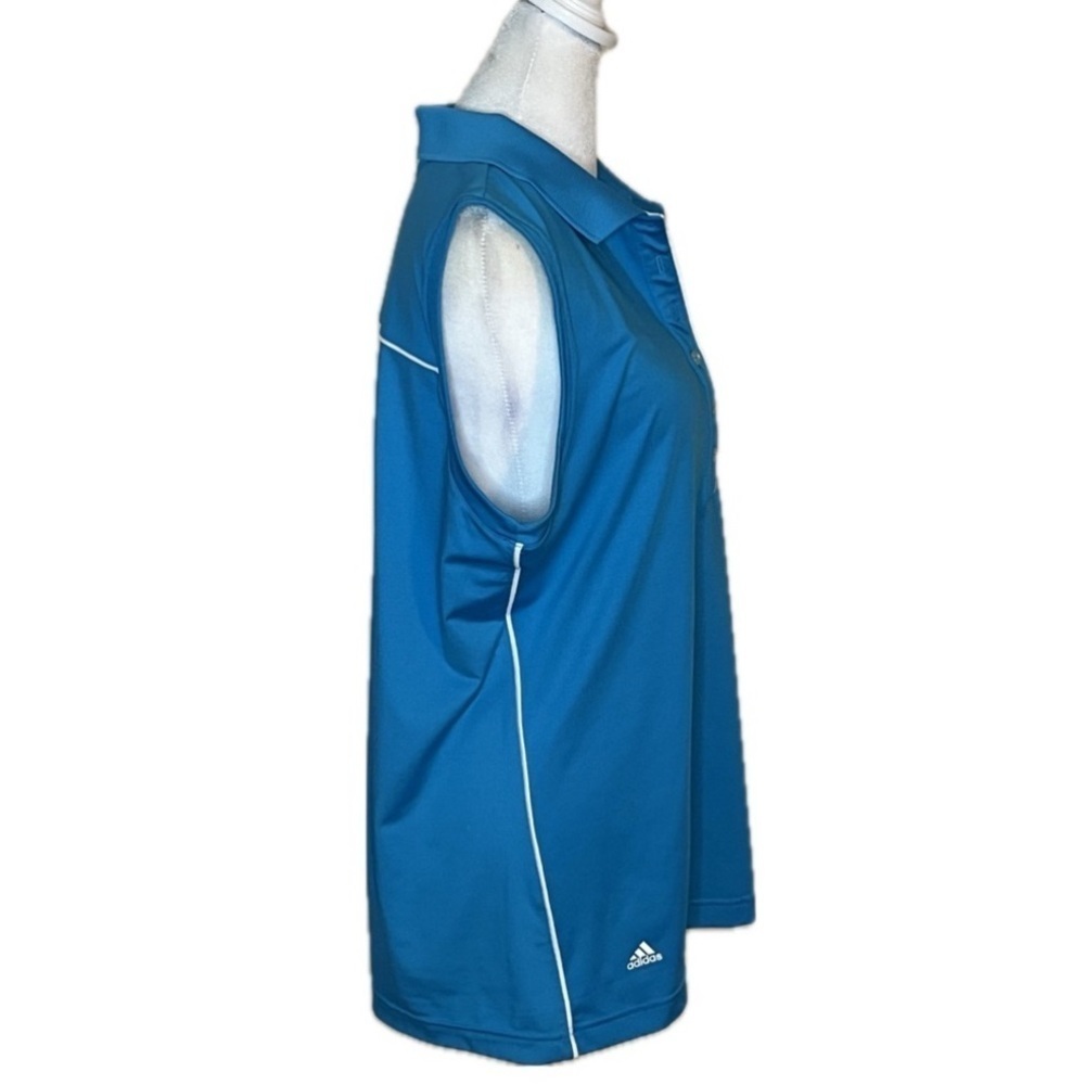 Adidas White & Gray & Teal Sleeveless Polo Shirt Bundle | Climalite | Size L - Picture 7 of 10